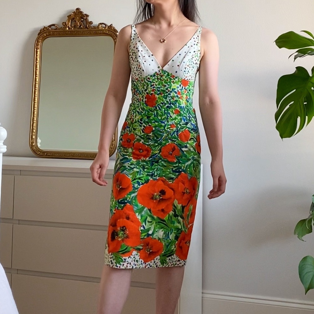 Milly Liz poppie floral impressionist dress 0